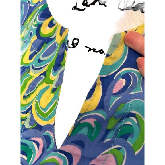 Lilly Pulitzer Top XS Colorful Tunic Lightweight Cotton 16523 Shirt Blue Lagoon - Picture 5 of 10